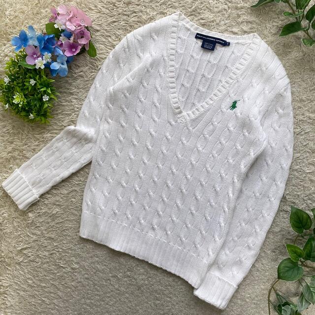 POLO RALPH LAUREN(ポロラルフローレン)の美品　Ralph Lauren S ケーブルニット　コットンニット　セーター レディースのトップス(ニット/セーター)の商品写真