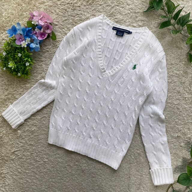 POLO RALPH LAUREN(ポロラルフローレン)の美品　Ralph Lauren S ケーブルニット　コットンニット　セーター レディースのトップス(ニット/セーター)の商品写真