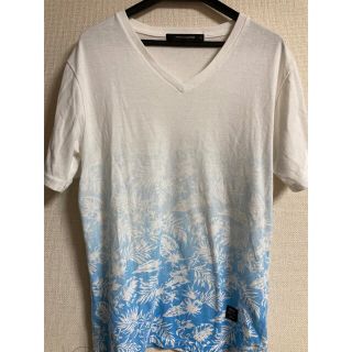 おすすめ品　Tシャツ　M 夏　メンズ　ハイビスカス　白　水色　即日発送(Tシャツ/カットソー(半袖/袖なし))