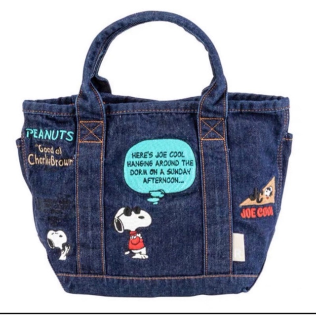 スヌーピー PEANUTS ROOTOTE ルートート デリ デニム外側2箇所