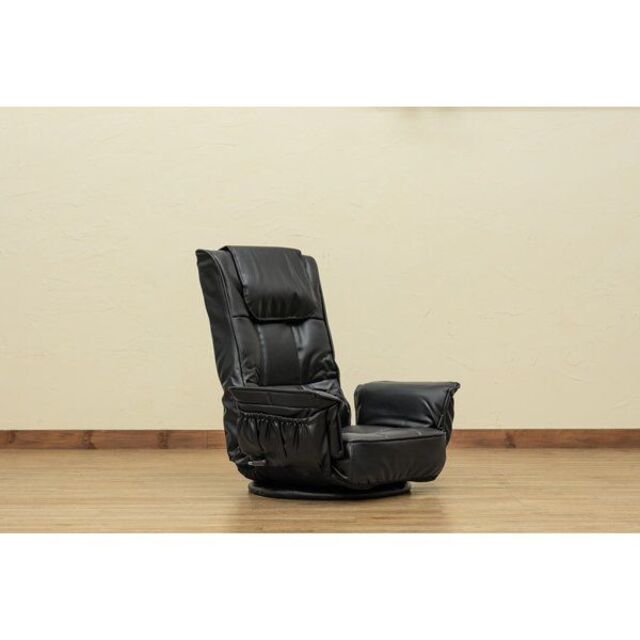 レバー式 14段回転 座椅子 肘付座椅子 リクライニング 1065 インテリア/住まい/日用品の椅子/チェア(座椅子)の商品写真