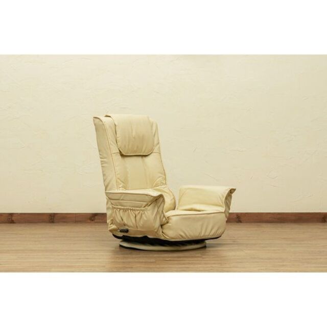 レバー式 14段回転 座椅子 肘付座椅子 リクライニング 1065 インテリア/住まい/日用品の椅子/チェア(座椅子)の商品写真