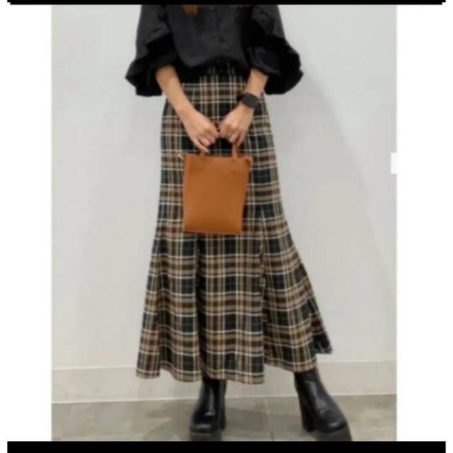 GU(ジーユー)のXS ブラック　チェックマーメイドロングスカート　ユニクロ　H&M ZARA レディースのスカート(ロングスカート)の商品写真