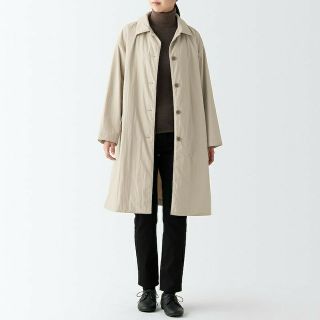 ムジルシリョウヒン(MUJI (無印良品))の《新品》  無印良品 撥水中わた ステンカラーコート／XL／ペールブラウン(ロングコート)