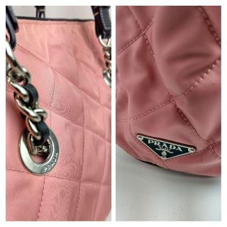 PRADA プラダ トートバッグ レディース チェーン ピンク