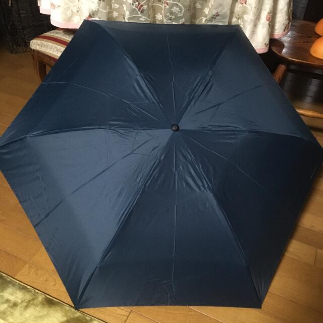 紳士傘 Paul Stuart ポールスチュアート USED品 ダークネイビー ピンストライプ グラス骨 シンプル 特大 大きめ 75cm S S9817