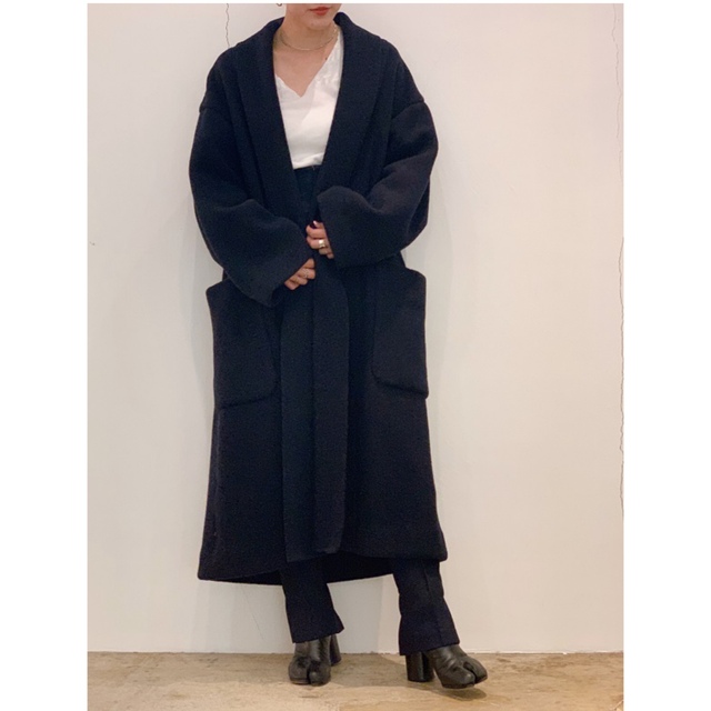 ATON - 美品 aton エイトン ROBE COAT WOOL FLEECE コートの通販 by ...