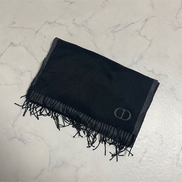 CD ICON リバーシブルスカーフ ブラック 定価67100円 DIOR メンズマフラーDOUBLE-SIDED