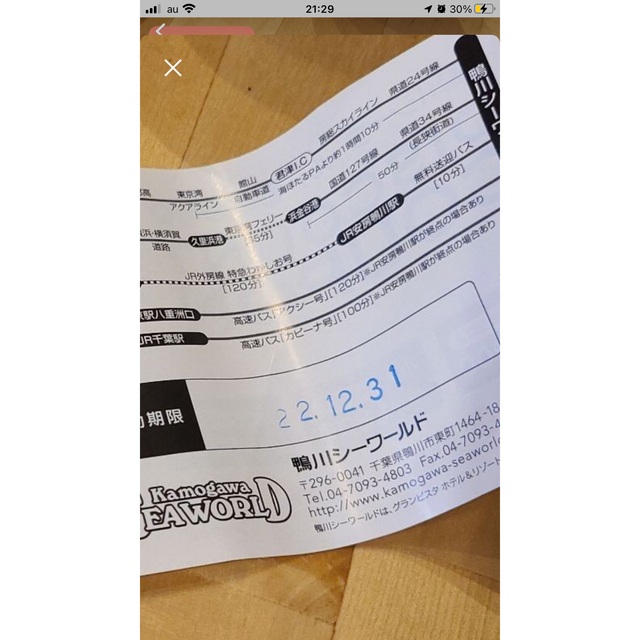 鴨川シーワールド　入場割引券 チケットの施設利用券(遊園地/テーマパーク)の商品写真