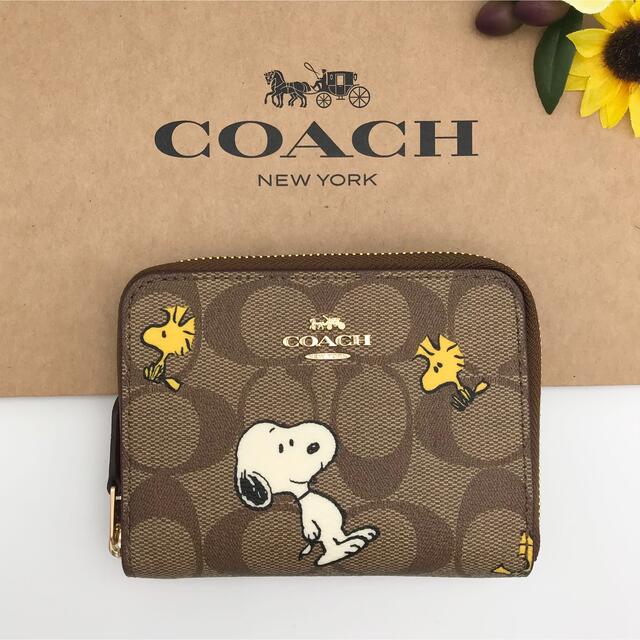 COACH(コーチ)のCOACH 大人気 スモールジップアラウンドウォレット スヌーピー カーキ 新品 レディースのファッション小物(財布)の商品写真