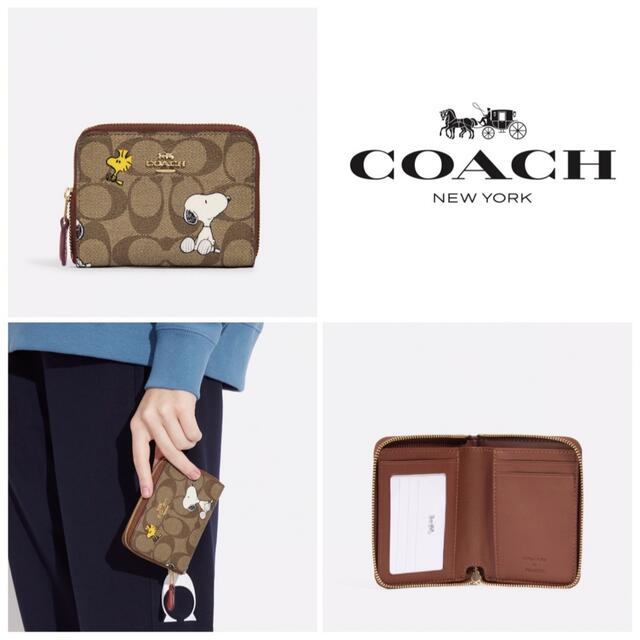 COACH(コーチ)のCOACH 大人気 スモールジップアラウンドウォレット スヌーピー カーキ 新品 レディースのファッション小物(財布)の商品写真