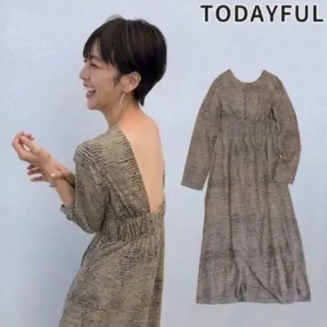 TODAYFUL - TODAYFUL ✳︎print shirring dress✳︎38の通販 by ...