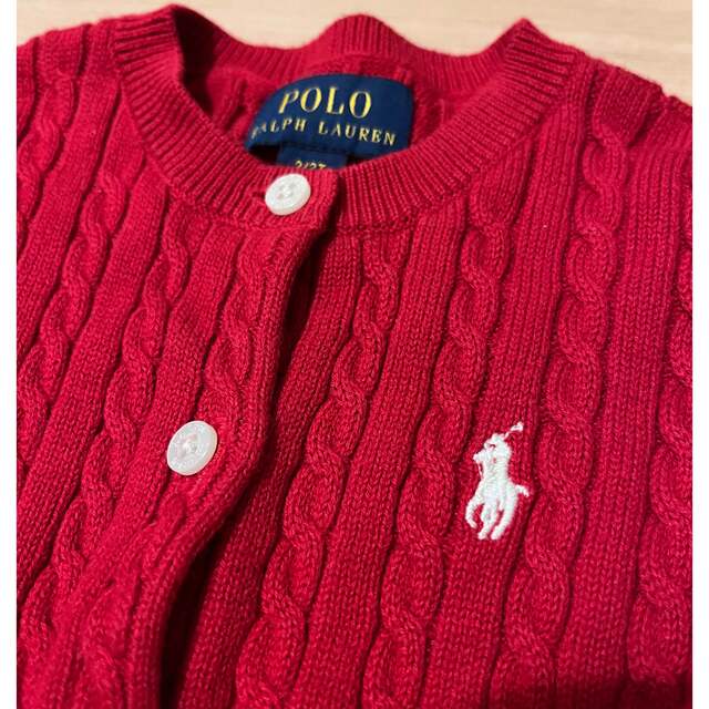 Ralph Lauren(ラルフローレン)の美品！ラルフローレンキッズ☆ニットカーディガン 2Ｔ キッズ/ベビー/マタニティのキッズ服女の子用(90cm~)(カーディガン)の商品写真