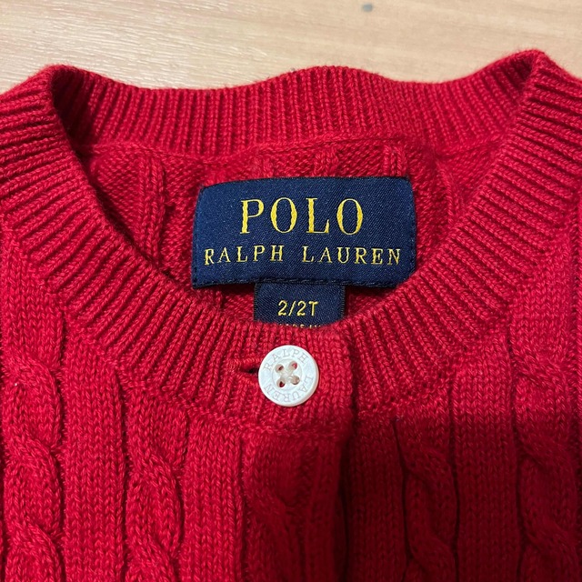 Ralph Lauren(ラルフローレン)の美品！ラルフローレンキッズ☆ニットカーディガン 2Ｔ キッズ/ベビー/マタニティのキッズ服女の子用(90cm~)(カーディガン)の商品写真