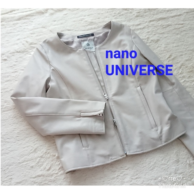 nano・universe(ナノユニバース)の値下げ✦︎新品未使用♥ナノユニバース♥イタリアンレザーノーカラーブルゾン レディースのジャケット/アウター(ノーカラージャケット)の商品写真