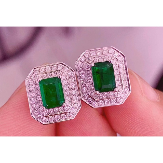 天然エメラルドピアス0.36ct k18 smcint.com