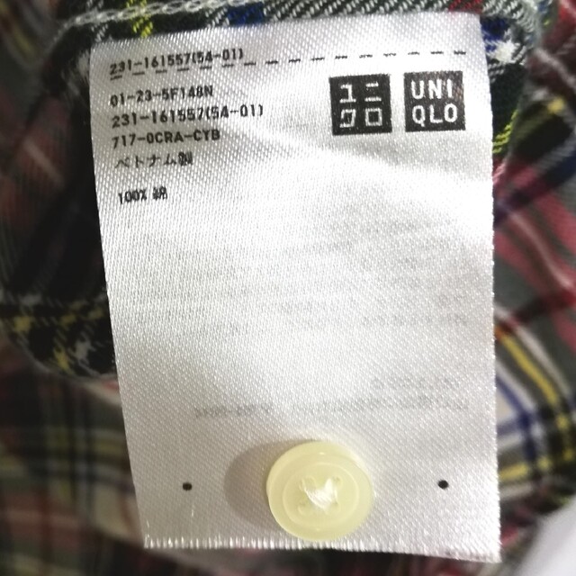 UNIQLO(ユニクロ)のユニクロ フランネルチェックシャツ 長袖ブラウス L 白 レディースのトップス(シャツ/ブラウス(長袖/七分))の商品写真