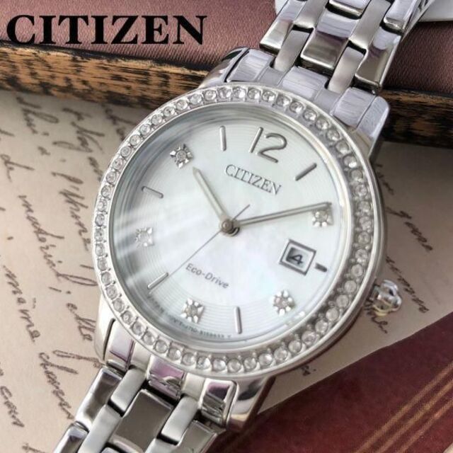 新品★豪華クリスタルベゼル★シチズン ソーラー レディース腕時計 CITIZEN