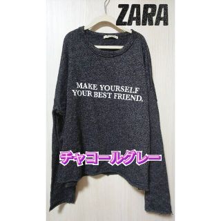 ザラ(ZARA)のZARA　ビッグシルエット　リラックス　プルオーバー　イングリッシュロゴ(カットソー(長袖/七分))