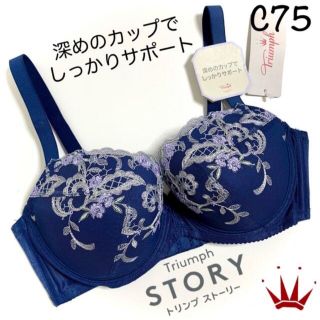 トリンプ(Triumph)のC75 トリンプ  STORY  508 ブラ単品 ネイビー(ブラ)