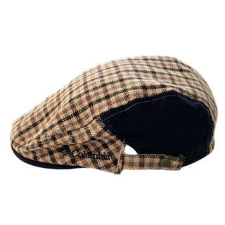 コロンビア(Columbia)のColumbia ハンチング ベレー帽 チェック ウール コットン S ベージュ(ハンチング/ベレー帽)