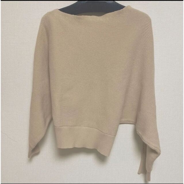 rienda(リエンダ)の【rienda】Slanting N/C Loose Knit TOP レディースのトップス(ニット/セーター)の商品写真