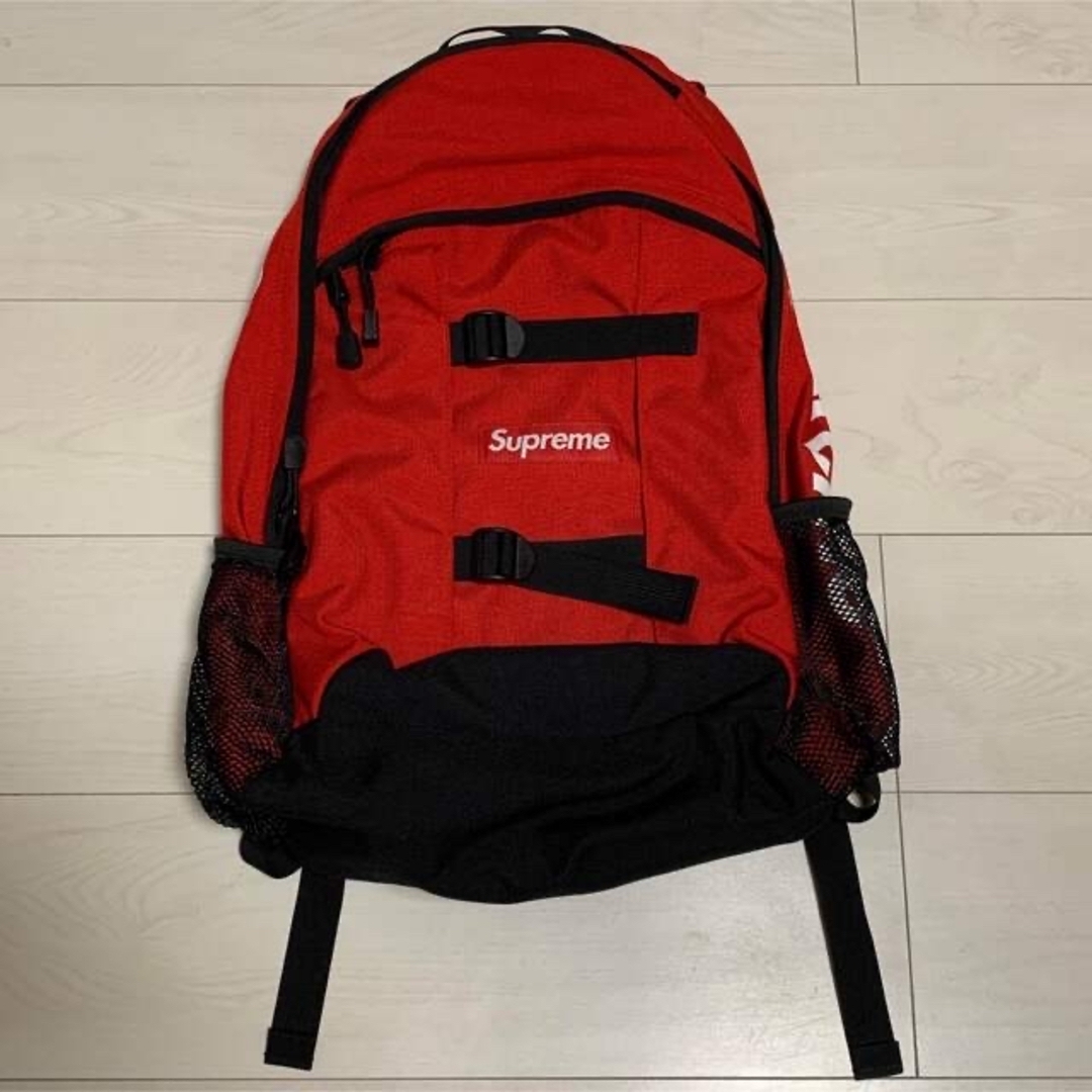 14SS Supreme Logo Backpack CORDURA Red