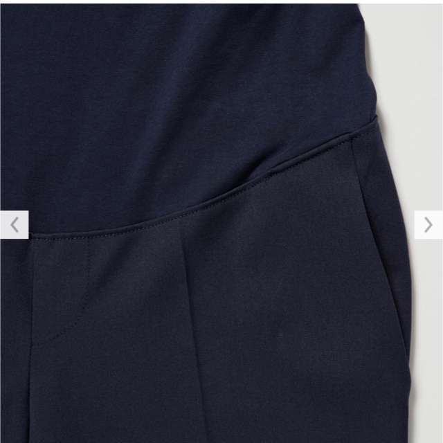 UNIQLO(ユニクロ)の【中古品】UNIQLO マタニティアンクルパンツ　黒 キッズ/ベビー/マタニティのマタニティ(マタニティボトムス)の商品写真