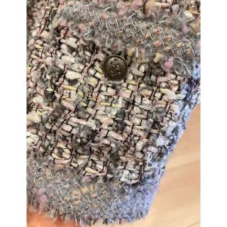 CHANEL シャネル グレーパープルツイードジレ 美品