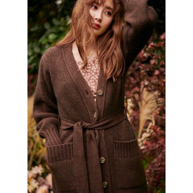 Her lip to(ハーリップトゥ)のherlipto Belted Wool-blend Long Cardigan レディースのトップス(カーディガン)の商品写真