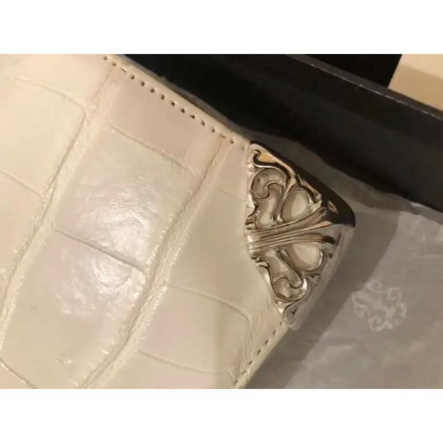 Chrome Hearts(クロムハーツ)のクロムハーツ シングルフォールド クロコ アリゲーター 白 長財布 レディースのファッション小物(財布)の商品写真