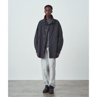 【ATON】AIR VENTILE ショートモッズコート グレー　04