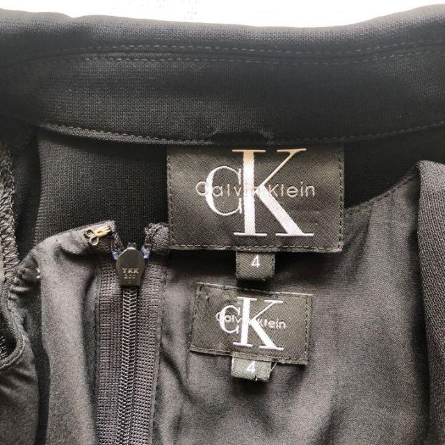 ck Calvin Klein(シーケーカルバンクライン)のＤ177 カルバンクライン　フォーマルスーツ　シャツジャケット　半袖ワンピース レディースのフォーマル/ドレス(スーツ)の商品写真