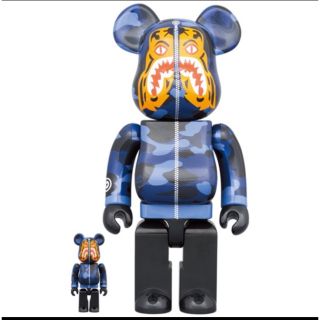 ベアブリック(BE@RBRICK)のBE@RBRICK BAPE CAMO TIGER 100％ 400％ BLUE(その他)