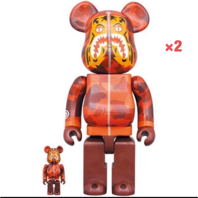 BE@RBRICK BAPE CAMO TIGER 100％ 400％ REDフィギュア