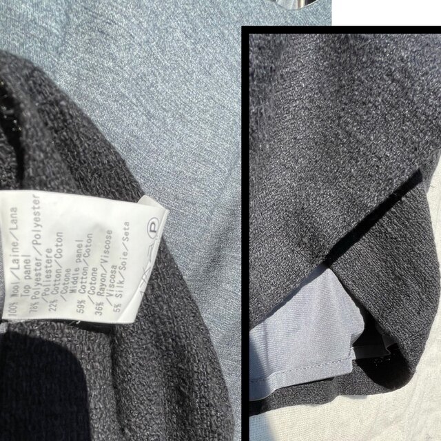 ICB(アイシービー)のツイード ワンピース ウール 毛 シルク 絹 コクーン フレアーグレー 黒 素敵 レディースのワンピース(ひざ丈ワンピース)の商品写真