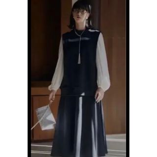 アメリヴィンテージ(Ameri VINTAGE)のMANY WAY TRIO SWEAT DRESS  ブラック　S(セット/コーデ)