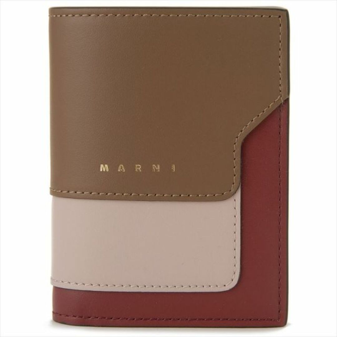 Marni(マルニ)のマルニ MARNI 二つ折財布 PFMOQ14U13 GOLD BROWN/QUARTZ/BURGUNDY レディースのファッション小物(財布)の商品写真