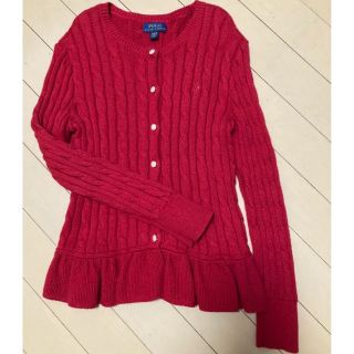 ポロラルフローレン(POLO RALPH LAUREN)の美品ラルフローレン140赤カーディガン(カーディガン)