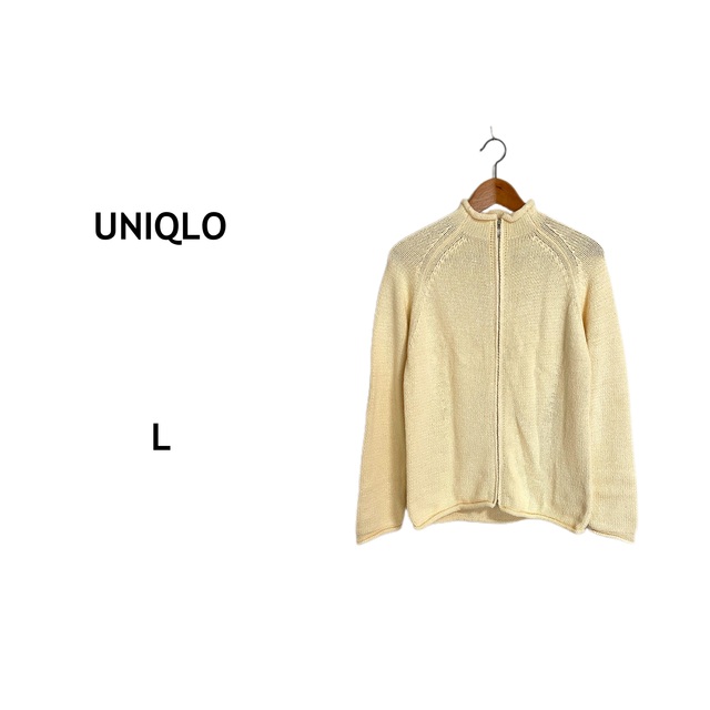 UNIQLO(ユニクロ)のユニクロ【フルジップニットブルゾン　L キナリ】オールドユニクロ　ラグラン レディースのジャケット/アウター(ブルゾン)の商品写真