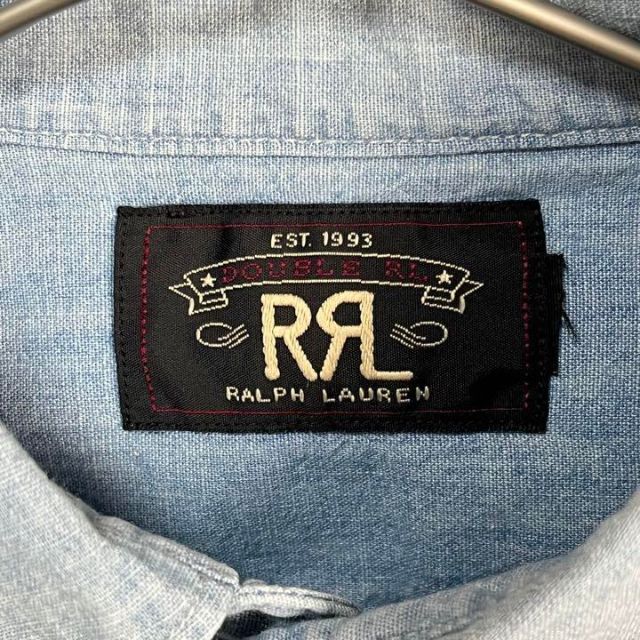 RRL ダブルアールエル　ステンシルプリントシャンブレーシャツ