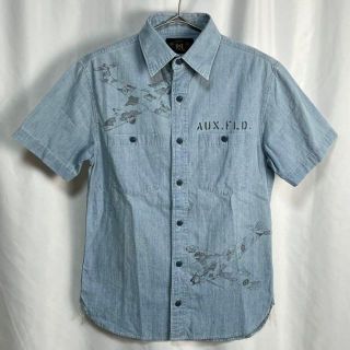 RRL ダブルアールエル　ステンシルプリントシャンブレーシャツ