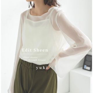 フィフス(fifth)の【新品/タグ付き】Edit Sheen フレアスリーブシースルーブラウス(シャツ/ブラウス(長袖/七分))