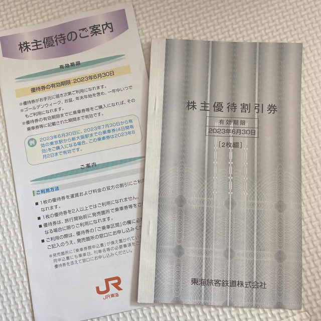 JR(ジェイアール)のJR東海　株主優待割引券　2枚綴り チケットの優待券/割引券(その他)の商品写真