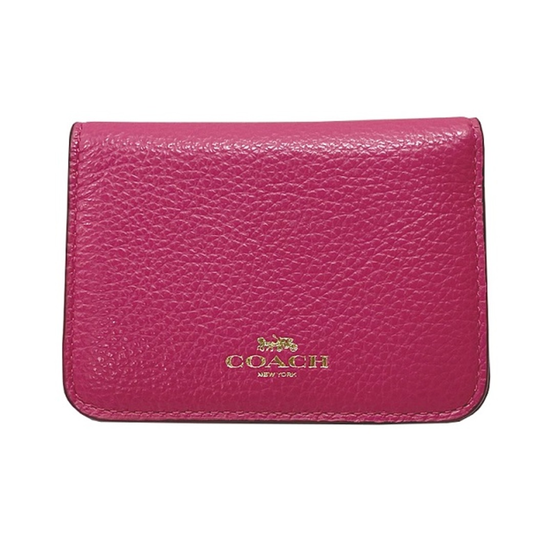 コーチ COACH カードケース ペブルド レザー c9597g IMSCQスナップボタン式開閉内側