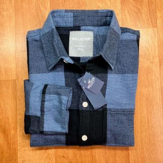 ホリスター(Hollister)の新品【メンズXS】★ホリスター★ブロックチェック柄ネルシャツ/紺黒/長袖シャツ(シャツ)