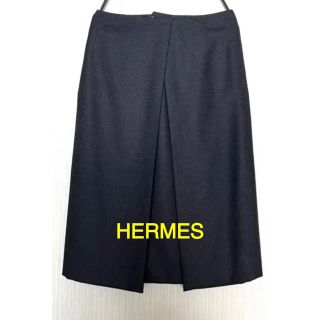 エルメス(Hermes)のHERMESエルメス　オーバー風スカート　美品☆(ひざ丈スカート)