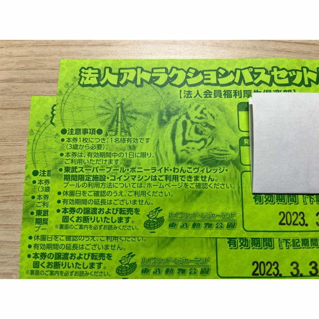 当日発送説明欄必読 東武動物公園フリーパス引換券 5枚 2024年2月29日