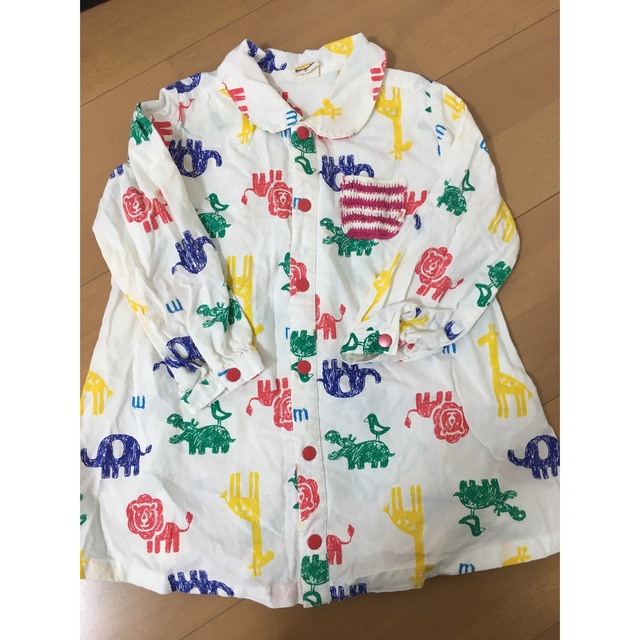 mou jon jon(ムージョンジョン)の最終値下げ　mou jonjon シャツワンピース キッズ/ベビー/マタニティのキッズ服女の子用(90cm~)(ワンピース)の商品写真