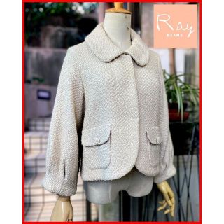 レイビームス(Ray BEAMS)の美品!優/暖ﾊﾞﾙｷｰ編!ｵﾌW♪【RayBEAMS】ﾆｯﾄｼｮｰﾄｺｰﾄ送料込(ニットコート)